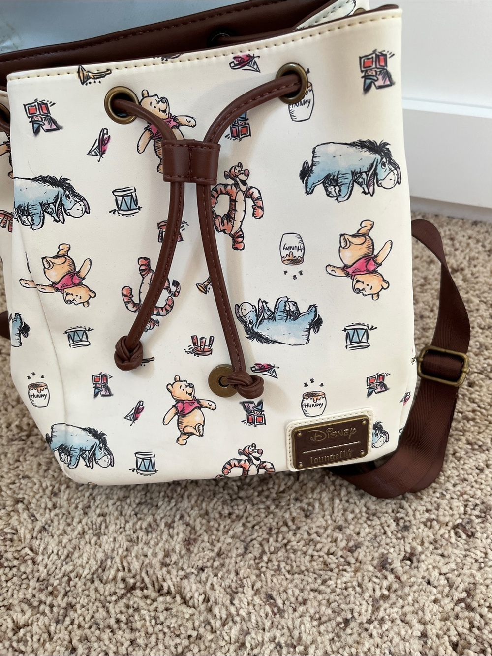 Loungefly Disney Cream & Brown Winnie the Pooh Mini Backpack - Picture 6 of 8